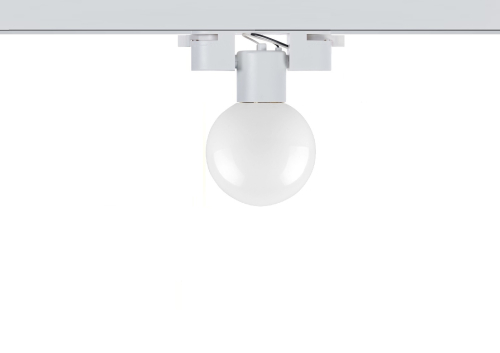 Трековый светильник E27 шар белый однофазный