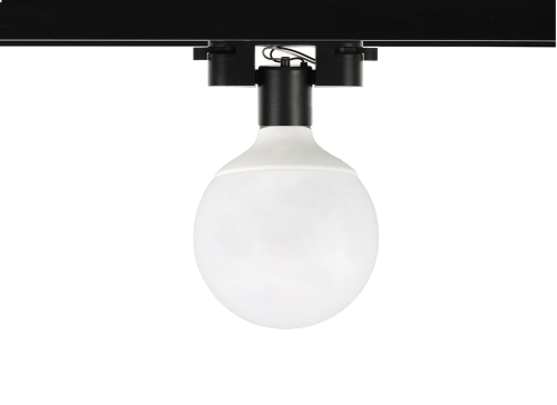 Трековый светильник E27 шар черный однофазный