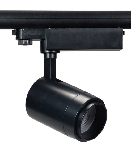 Черный трековый светильник 30Вт  4000K  15-60&deg; 3-фазный   TRB-30W-4000K