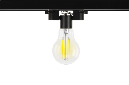 Трековый светильник E27 шар черный однофазный