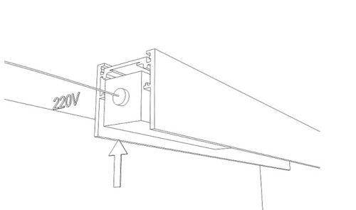 Шинопровод Магнитный размер  Черный