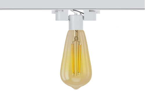 Трековый светильник E27 шар белый однофазный