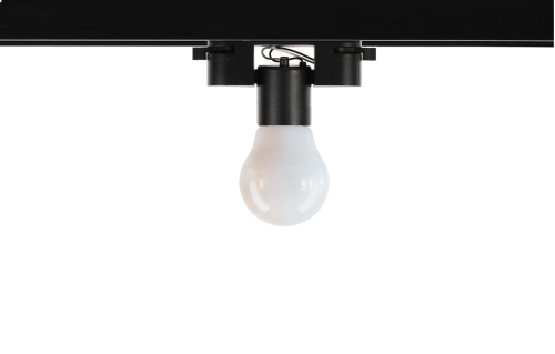 Трековый светильник E27 шар черный однофазный