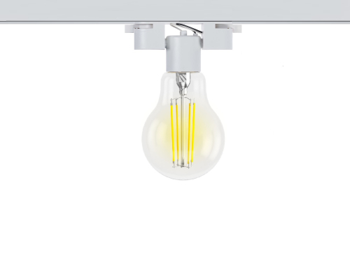 Трековый светильник E27 шар белый однофазный
