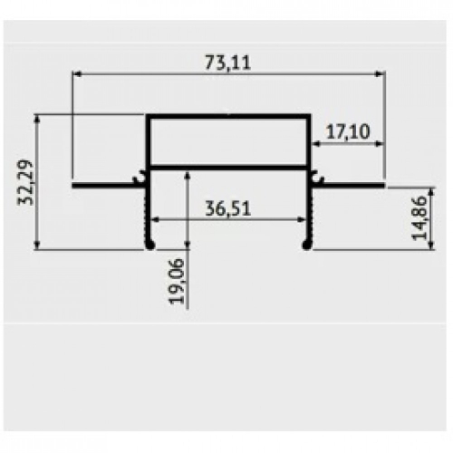 Встраиваемый шинопровод 2м однофазный белый с токоподводом и заглушкой 
