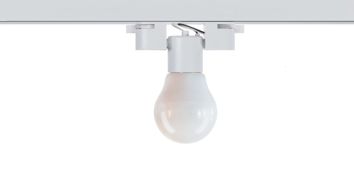 Трековый светильник E27 шар белый однофазный