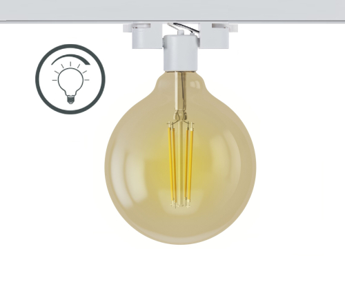 Трековый светильник E27 шар белый однофазный