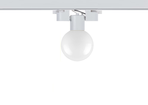 Трековый светильник E27 шар белый однофазный